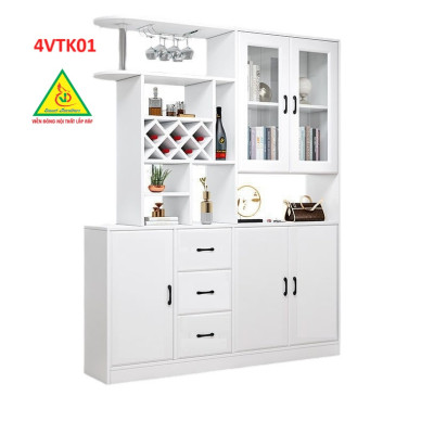 Vách ngăn kiêm tủ rượu trang trí phòng khách , nhà bếp 4VTK01 - Nội thất lắp ráp Viễn Đông