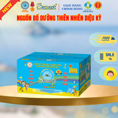  NEW [ Hộp 6 lọ quà tặng] Nước Yến sào Khánh Hòa Sanest 26% - Dành cho trẻ em