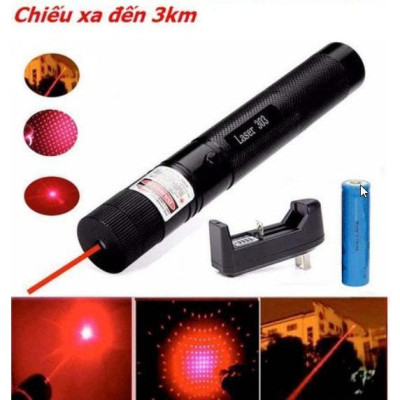 Đèn Pin Laser Tia Xanh Hoặc Tia Đỏ Kèm Pin Và Sạc