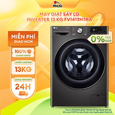 Máy giặt sấy LG Inverter 13 kg FV1413H3BA - Hàng chính hãng - Giao HCM và 1 số tỉnh thành