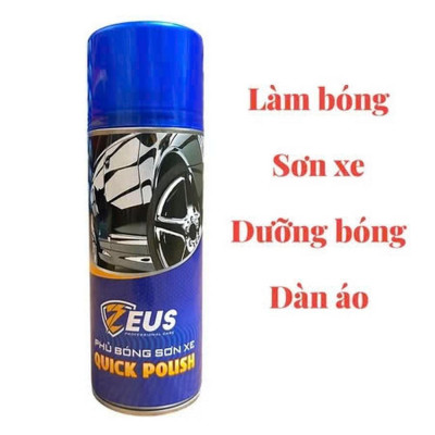 Chai Xịt Phủ Bóng Sơn Xe Zeus Quick Polish 400Ml Cho Xe Máy, Oto Tăng Độ Bóng Sơn