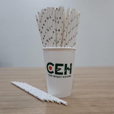 Túi 500 ống hút giấy 6x197mm hình ngôi sao dành cho cà phê, nước ngọt