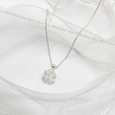 Dây Chuyền Bạc 925 Cỏ 4 Lá Xoay Vòng Bạc Hiểu Minh DMD542