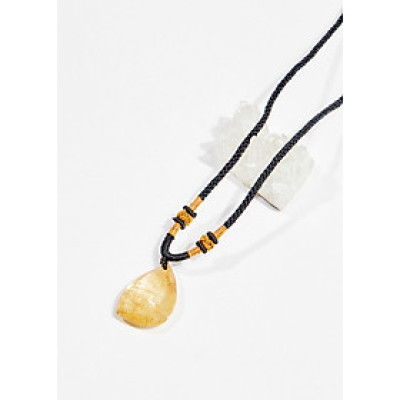 Dây chuyền thạch anh tóc vàng giọt nước 3cm mệnh thủy , kim - Ngọc Quý Gemstones