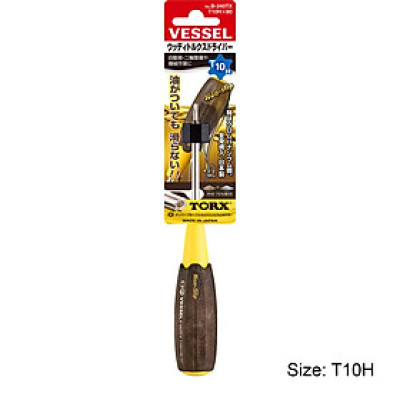 Tô vít cán gỗ chống trơn trượt No.340TX đầu hoa thị rỗng tâm Vessel (Nhật Bản)