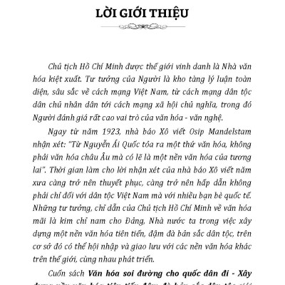 Văn Hoá Soi Đường Cho Quốc Dân Đi - Xây Dựng Nền Văn Hoá Tiên Tiến Đậm Đà Bản Sắc Dân Tộc