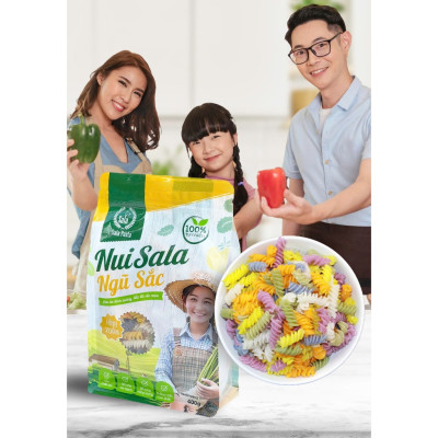 Nui Hữu Cơ Ngũ Sắc Hình Xoắn Thực Dưỡng Ăn Kiêng Rau Củ Tốt Cho Sức Khỏe