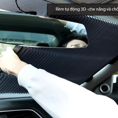 Rèm bạt che nắng kính lái xe hơi xe ô tô dây cuốn tự động chất liệu Polyester cao cấp