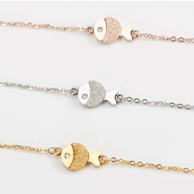 Dây chuyền nữ titan thời trang mặt con cá phan cát thép không gỉ trangsucpt có 3 màu sắc DCNUT66