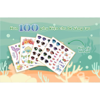 Sách - Trang Điểm Công Chúa Nami - Công Chúa Đại Dương - Tô Màu Và Bóc Dán Hơn 100+ Stickers Xinh Đẹp Cho Bé Gái - Megabook