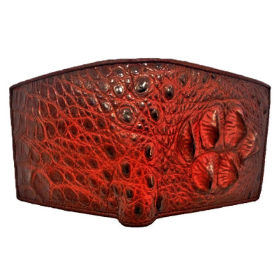 HJ2214 - Bóp nam Huy Hoàng da cá sấu đầu gù màu nâu đất