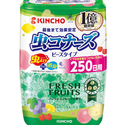 HỘP LÀM THƠM PHÒNG VÀ ĐUỔI MUỖI KINCHO DẠNG HẠT 250 NGÀY (HƯƠNG TRÁI CÂY)