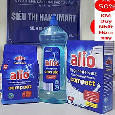 Combo Bột rửa bát Alio 1,8kg + Muối SOMAT 1.2KG+ Bóng Alio 1000ml CÁC SẢN PHẨM DÙNG CHO MÁY RỬA BÁT CHÉN