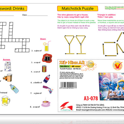 Xếp hình Tia Sáng Xì Trum (48 Mảnh Ghép) - Tặng kèm câu đố mặt sau cho bé