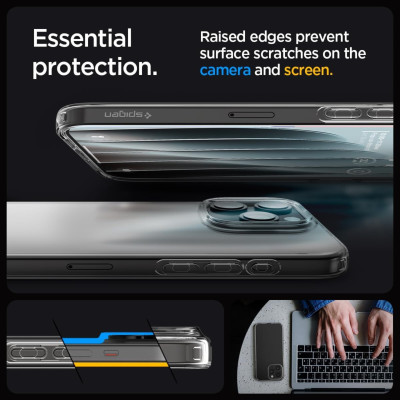 Ốp Lưng Trong Suốt cho iPhone 16 Pro Max / 16 Pro / 16 Plus / 16, Spigen Liquid Crystal Clear Case, Chống Sốc_ Hàng Chính Hãng