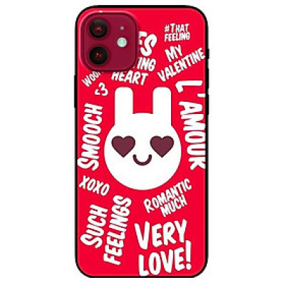 Ốp lưng dành cho Iphone 12 - 12 Pro mẫu Thỏ LOVE Đỏ