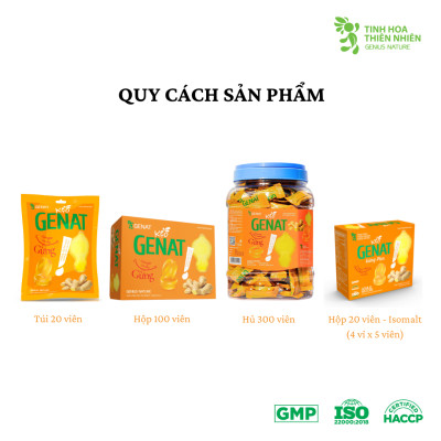 Kẹo Genat Gừng (Hộp 100 viên) - Tinh Hoa Thiên Nhiên