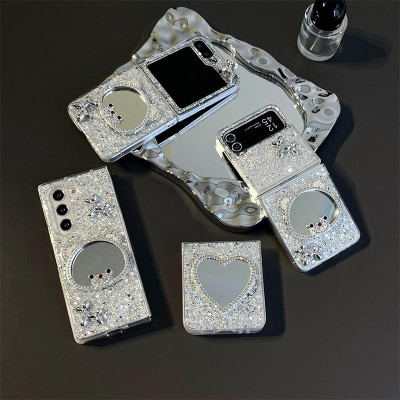 Ốp Lưng Cho Samsung Galaxy Z FLIp 7 / Z Flip 6 / Z Flip 5  Kim Tuyến Có Gương Soi - BUM STORE GALAXY CASE