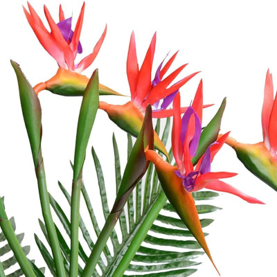 Thiên điểu giả hoa cắm trang trí bàn thờ 80cm ship HOẢ TỐC TPHCM đỏ cẩm thạch