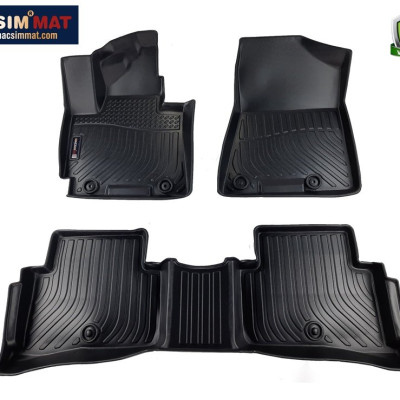 Thảm lót sàn xe ô tô sd Hyundai Tucson 2016- 2021 Nhãn hiệu Macsim chất liệu nhựa TPE cao cấp màu đen