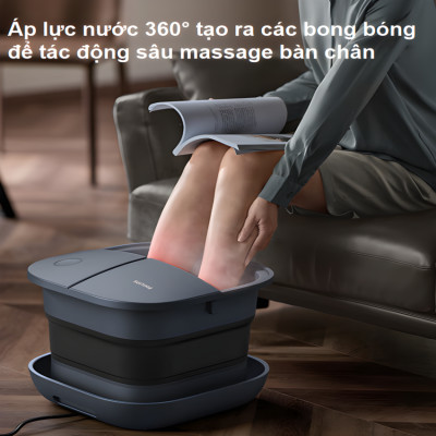 Bồn ngâm chân, kiêm máy massage chân tự động thương hiệu Hà Lan cao cấp Philips PPM5103F - Hàng nhập khẩu