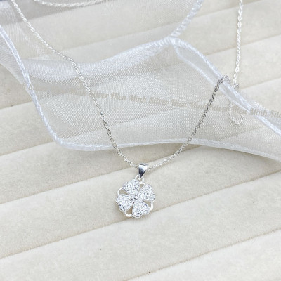 Dây Chuyền Bạc 925 Cỏ 4 Lá Xoay Vòng Bạc Hiểu Minh DMD542