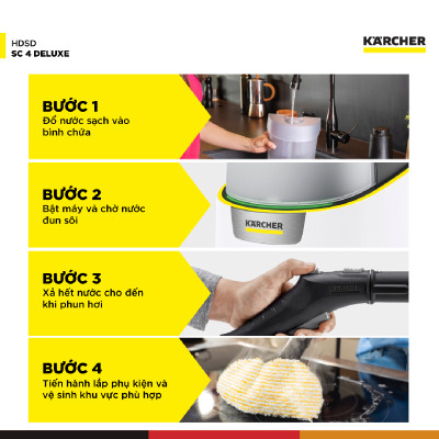 [Mới 2025] Máy làm sạch bằng hơi nước SC 4 Deluxe Easyfix - Bảo hành chính hãng đến 15 tháng - Hàng Chính Hãng