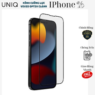 Miếng Dán Cường Lực Kèm Khung Dán UNIQ OPTIX VIVID CLEAR cho iphone 17/ 17 air/ 17 pro/ 17 pro max/ iPhone 16 / iPhone 16 Plus/ iPhone 16 Pro/ iPhone 16 ProMax_ Hàng chính hãng
