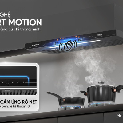 Máy hút mùi âm tủ Sunhouse SHB72035, Công suất 220W, Công suất hút 750m3/h,Công nghệ Ultra-Quiet độ ồn thấp, Điều khiển cảm biến thông minh, Chế độ Booster hút cực mạnh, Bảo hành 36 tháng tại nhà - Hàng chính hãng