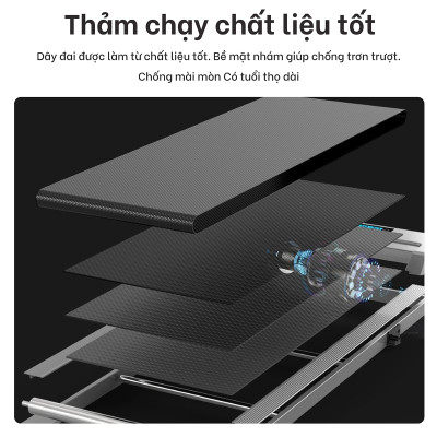 Máy chạy bộ đi bộ gia đình TM310 & TM310A [BLACK] thế hệ mới có điều khiển từ xa