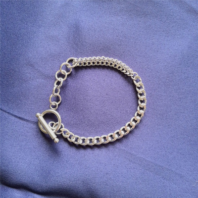 Vòng tay khoá OT vòng tròn phong cách punk rock cá tính unisex