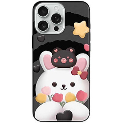 Ốp lưng cho IPhone 15 - 15 Plus - 15 Pro - 15 Pro Max - 16 - 16 Plus - 16 Pro - 16 Pro Max - Thỏ Trắng Sao - Hàng Chính Hãng