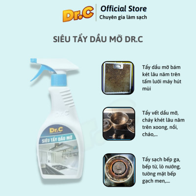Combo Dr.C CHÍNH HÃNG siêu tiết kiệm ( Siêu tẩy dầu mỡ Dr. C + Làm sạch đường ống, cống thoát, lồng giặt bessy)