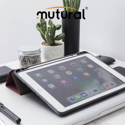Bao da iPad pro 11 inh 2018 hiệu Mutural có khay để bút_ Màu đen_ hàng nhập khẩu