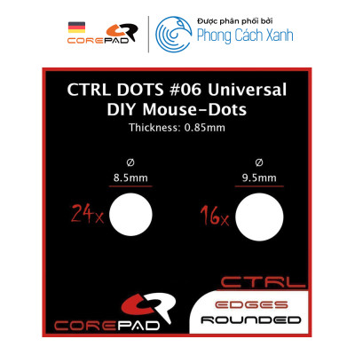 Feet chuột PTFE Corepad CTRL DOTS #06 Universal DIY Mouse-Dots [Ø 8.5 / 9.5mm] - Hàng Chính Hãng