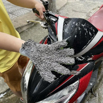 Găng Tay Rửa Xe Xỏ 5 Ngón Siêu Mềm Dễ Dàng Luồng Lách Nơi Hẹp