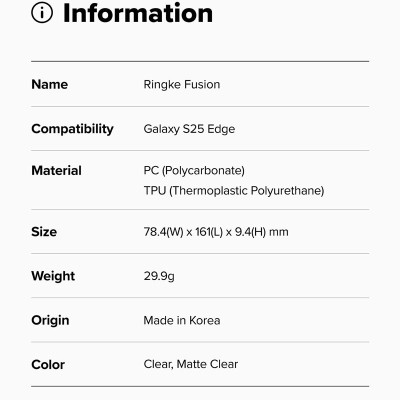 Ốp lưng cho Samsung Galaxy S25 Edge RINGKE Fusion - Hàng Chính Hãng