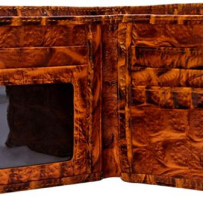 Ví Nam Vân Cá Sấu Huy Hoàng HT2116 (12.5 x 10 cm) - Vàng