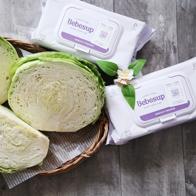 Combo 12 Gói Khăn Ướt Hàn Quốc Bebesup Primier 20 Tờ/ Gói Thương Hiệu Bebesup