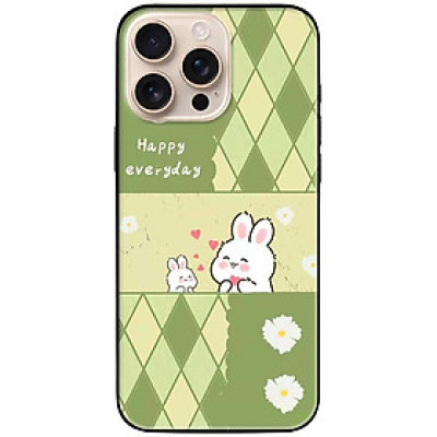 Ốp lưng dành cho Iphone 16 - 16 Plus - 16 Pro - 16 Pro Max - Happy Thỏ Trắng - Hàng Chính Hãng