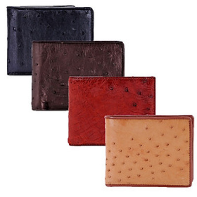 Ví nam Huy Hoàng da đà điểu da bụng màu đen, nâu đất, nâu đỏ, vàng bò HT2405-06-07-19 