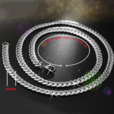 Vòng Cổ Nam - Dây chuyền nam titan cao cấp inox đẹp kiểu lặc khít chạm 2 bên trangsucpt 6mm PTDCNA56
