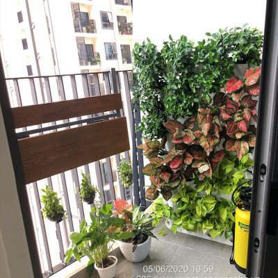 Khung Vườn Đứng Cây Ban Công (Bộ 8 tầng Module Vertical + 1 Tray nước nhập khẩu Bồ Đào Nha (không kèm tưới) dùng trồng cây xanh treo tường dạng đứng
