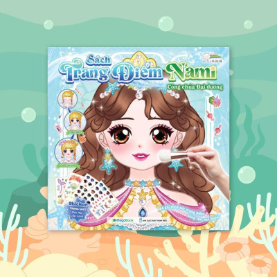 Sách - Trang Điểm Công Chúa Nami - Công Chúa Đại Dương - Tô Màu Và Bóc Dán Hơn 100+ Stickers Xinh Đẹp Cho Bé Gái - Megabook
