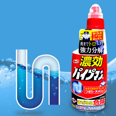 Chai nước thông tắc cống, đường ống, bồn cầu, bồn rửa bát Lion Nhật Bản 450g