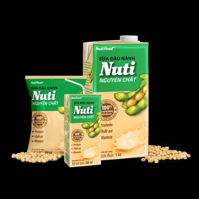 Thùng 36 Hộp Sữa đậu nành Nuti Nguyên Chất Hộp 200ml TU.NSDN02TI NUTIFOOD