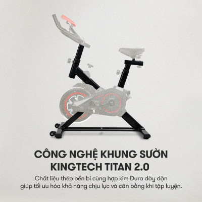 Xe đạp tập KINGSPORT KS-106 khung,  khung sườn chắc chắn, tích hợp đồng hồ đo lường chỉ số, cân nặng phù hợp từ dưới 70kg