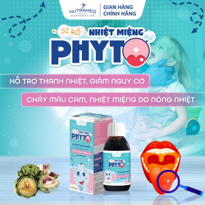 Siro nhiệt miệng Phyto hỗ trợ giảm nguy cơ nhiệt miệng, chảy máu cam do nóng nhiệt (120ml)- Nutramed