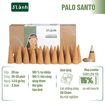 Nụ Thủ Công Palo Santo 3 Lành Hộp 20 Nụ 100 % Tự Nhiên Tặng Kèm Đế Chăm, Không Hóa Chất, Xông Thơm