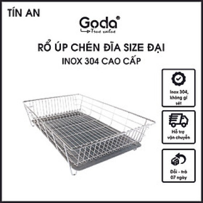 Rổ úp chén dĩa inox 304 loại đại Goda